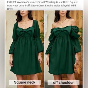 Exlura Size Large green bow dress